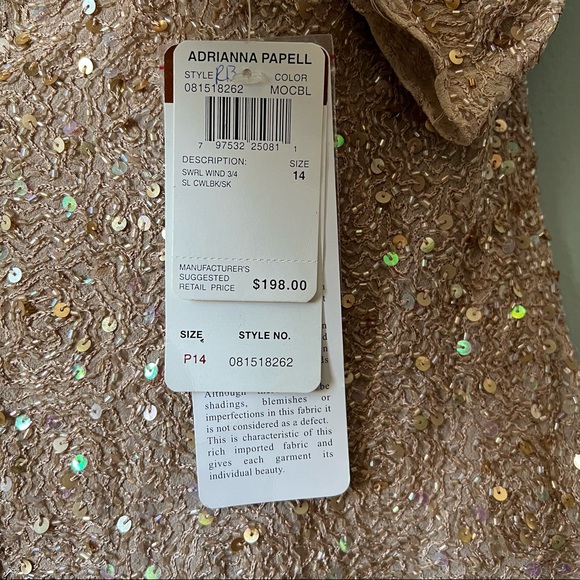 Adrianna Papello occasions women Sequin and beaded cowl neck top  size 14 - Picture 13 of 14